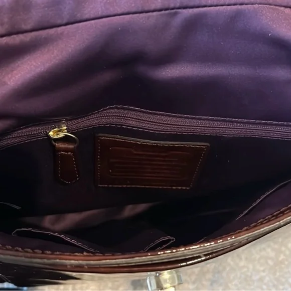 Coach Dark Brown Patent Leather Crossbody Bag - Picture 3 of 5